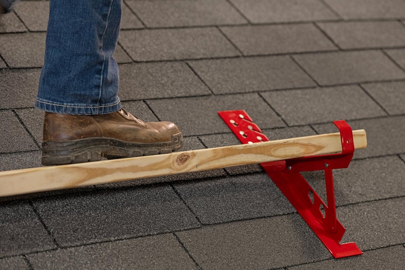 Guardian Fall Protection Guardian 2503 Fixed Heavy Duty Roofing Bracket for Use with 21/12 Pitch Roofs 6 Inch by 60 Degree Fixed Angle Platform Powder Coated Red OSHA Compliant - Image 3